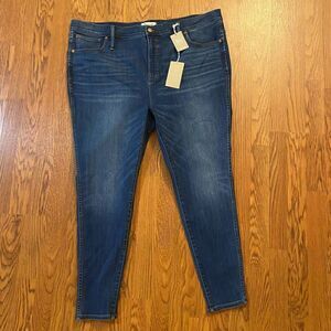 NEW Madewell 10” High Rise Skinny Jeans Medium Wash Size 37 Plus Size